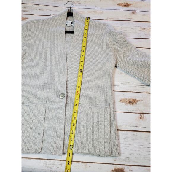 Adele Joyce Womens Medium Cardigan Sweater Gray Angora Wool Luxury Minimalist - Picture 7 of 10
